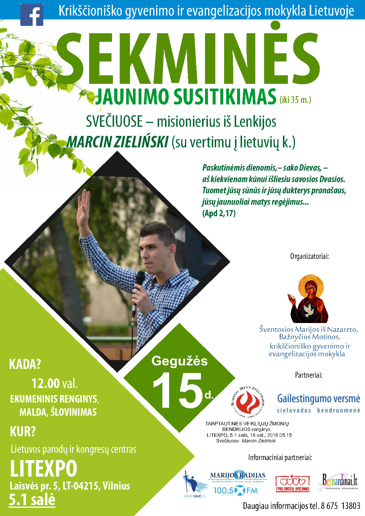 2016 05 15 jaunimo SEKMINES vilniuje