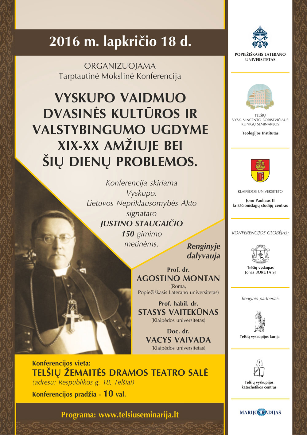 2016 11 18 telsiai 150 vyskupui Justinui Staugaiciui